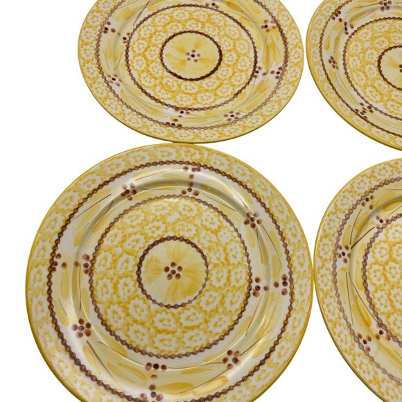 Temptations Old World Yellow Salad plates set of four 8" plate sandwich Dinnerwa - Picture 3 of 6